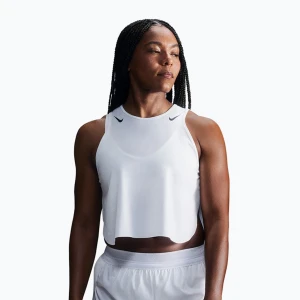 Koszulka do biegania damska Nike AeroSwift Dri-Fit ADV Cropped Tank Top off white/black