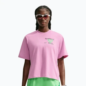 Koszulka do biegania damska Nike Swift Dri-Fit pink rise / illusion green