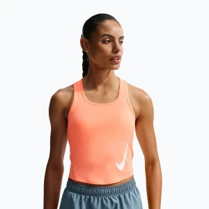 Koszulka do biegania damska Nike Swoosh Run Dri-Fit orange pulse / photon dust / white