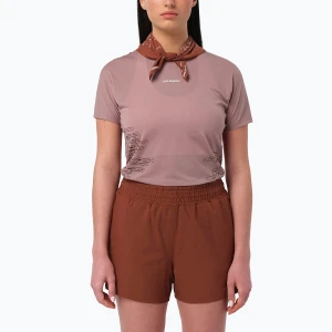 Koszulka do biegania damska Salomon Sense Aero GFX Tee SS antler / chocolate fondant Różowy