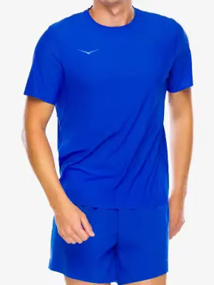 Koszulka do biegania Hoka Performance Run Short Sleeve - ultramarine