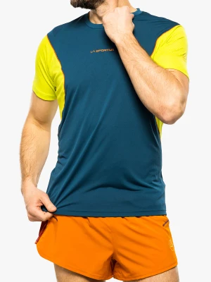 Koszulka do biegania męska La Sportiva Resolute T-Shirt - storm blue/lime punch