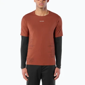 Koszulka do biegania męska Salomon Sense Aero GFX Tee SS burnt umber / coffee bean Brązowy