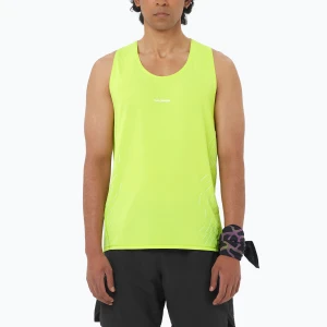 Koszulka do biegania męska Salomon Sense Aero Singlet GFX acid lime Żółty