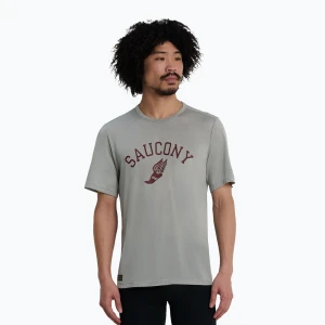 Koszulka do biegania męska Saucony Stopwatch light grey heather
