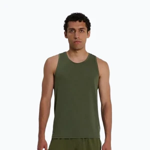 Koszulka do biegania męska Saucony Stopwatch Singlet fatigue heather Zielony