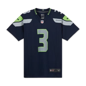 Koszulka do futbolu amerykańskiego dla dużych dzieci NFL Seattle Seahawks (Russell Wilson) - Niebieski Nike