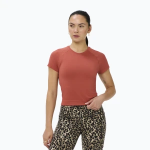 Koszulka do jogi damska Sweaty Betty Athlete Crop Seamless Workout terrazzo red