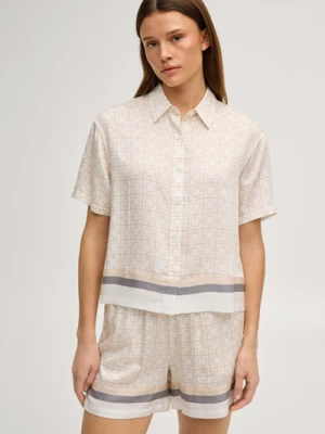 Koszulka domowa Modern Essence w kremowym kolorze z wzorem Joop