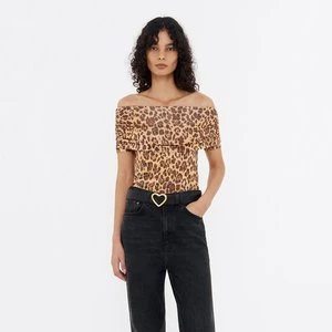 Koszulka dopasowana Leopard naturalny BIMBA Y LOLA