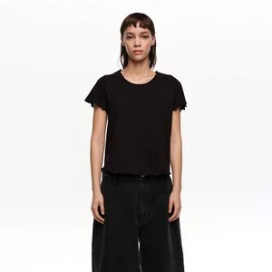 Koszulka dopasowana raglanowy rękaw czarna BIMBA Y LOLA