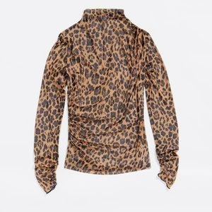 Koszulka dopasowana tiul Leopard naturalny BIMBA Y LOLA