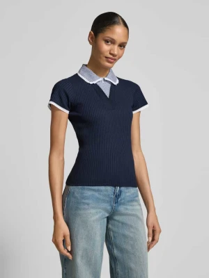 Koszulka dzianinowa z kołnierzem koszulowej bluzki Rich & Royal