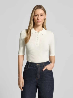 Koszulka dzianinowa z krótkim rękawem i kołnierzykiem polo JAKE*S STUDIO WOMAN