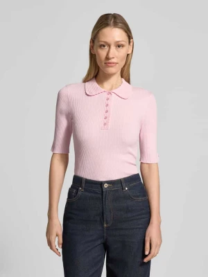 Koszulka dzianinowa z krótkim rękawem i kołnierzykiem polo JAKE*S STUDIO WOMAN