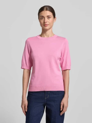 Koszulka dzianinowa z mieszanka wiskozy z okrągły dekolt model 'LENA' YAS