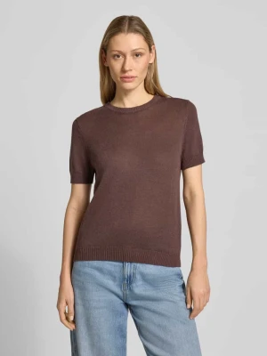 Koszulka dzianinowa z mieszanki lnu z dekoltem pod szyję Jake*s Collection