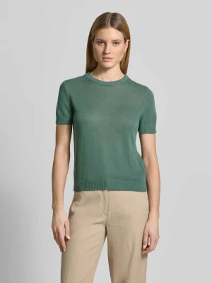 Koszulka dzianinowa z mieszanki lnu z dekoltem pod szyję Jake*s Collection