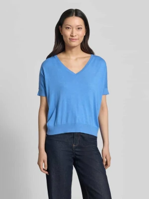 Koszulka dzianinowa z mieszanki wiskozy z dekoltem w serek milano italy