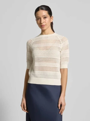 Koszulka dzianinowa z rękawem 1/2 i prążkowanymi wykończeniami Christian Berg Woman Selection