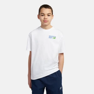 Koszulka dziecięca New Balance LAKB0295BWE – biała