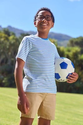 Koszulka dziecięca w paski z krótkim rękawem - Blue Mountain Warehouse