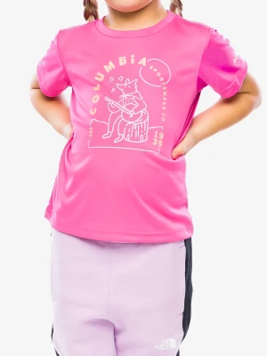 Koszulka dziewczęca Columbia Mirror Creek Short Sleeve Graphic Shirt - pink ice/graphic