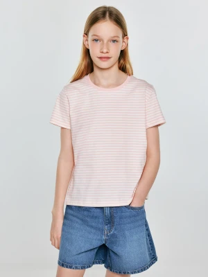 Koszulka dziewczęca w paski różowa Mica 600 BIG STAR