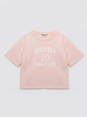 Koszulka dziewczęca z nadrukiem różowa Minka 600 BIG STAR