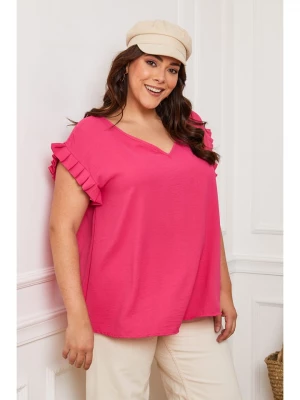 Plus Size Company Koszulka "Eglantine" w kolorze fuksji rozmiar: 42