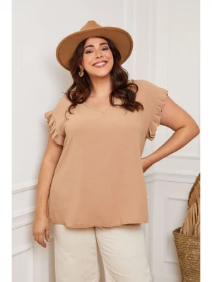 Plus Size Company Koszulka "Eglantine" w kolorze karmelowym rozmiar: 42
