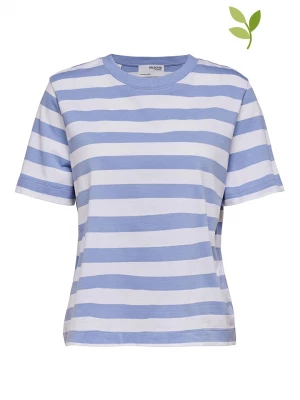 SELECTED FEMME Koszulka "Essential" w kolorze błękitno-białym rozmiar: XL