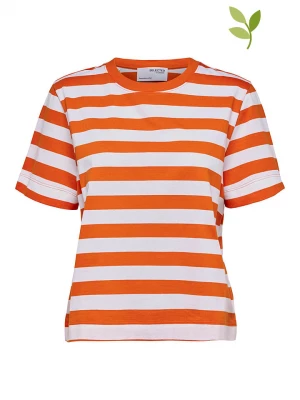 SELECTED FEMME Koszulka "Essential" w kolorze pomarańczowo-białym rozmiar: XS
