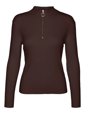 Vero Moda Koszulka "Evie" w kolorze ciemnobrązowym rozmiar: XS