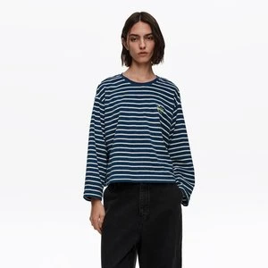 Koszulka frotte długi rękaw paski granatowa BIMBA Y LOLA