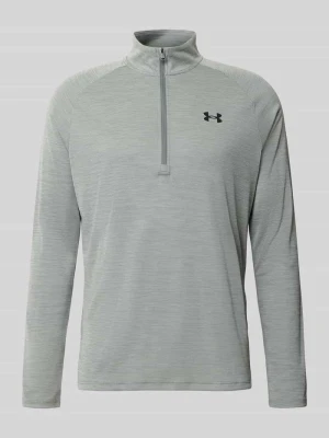 Koszulka funkcyjna z logo i zamkiem błyskawicznym Under Armour Średnioszary