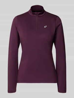 Koszulka sportowa o kroju slim fit ze stójką i zamkiem błyskawicznym Asics Bordowy