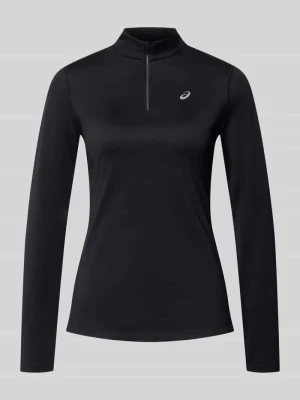 Koszulka sportowa o kroju slim fit ze stójką i zamkiem błyskawicznym Asics Czarny