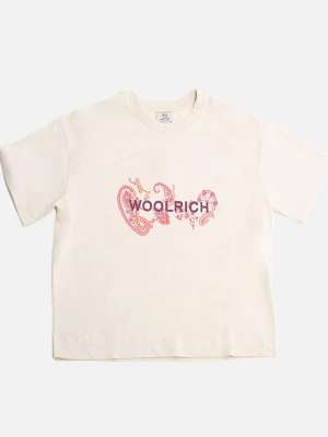 Woolrich Koszulka "Graphic" w kolorze kremowym rozmiar: S