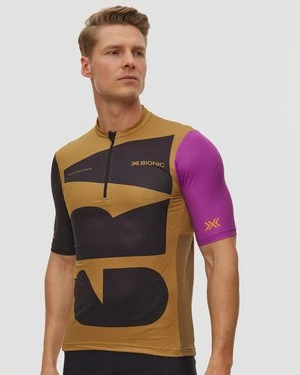 Koszulka Gravelowa Męska X-bionic Corefusion Gravel Jersey Beżowo-czarna