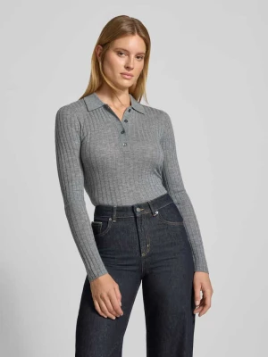 Koszulka henley z wełny Style Icon Collection Średnioszary melanż