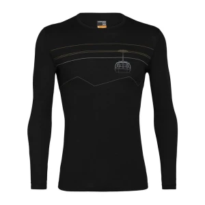 Koszulka Icebreaker Merino 200 Oasis Long Sleeve Crewe 105208001BLK - czarne