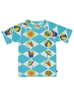 Småfolk Koszulka kąpielowa "Summer Vacation" w kolorze turkusowym rozmiar: 110/116