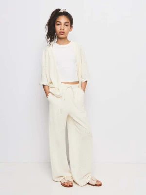 Zdjęcie produktu Koszulka kimono z dzianiny kremowy / écru - Dzieci - lata - MANGO KIDS beżowy