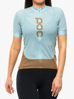 Koszulka kolarska damska POC Essential Road Logo Jersey - mineral blue/brown