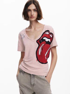 Koszulka koraliki strass The Rolling Stones Desigual