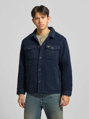 Koszulka-kurtka z polaru o kroju regular fit Superdry Granatowy