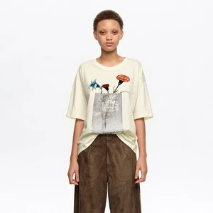 Koszulka logo kwiaty kość słoniowa BIMBA Y LOLA