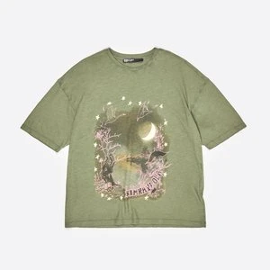 Koszulka logo łabędzie khaki BIMBA Y LOLA