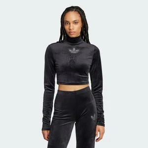 Koszulka Long Sleeve Rhinestone Trefoil Velvet Crop Adidas